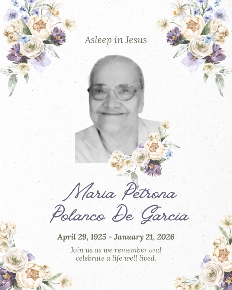 Asleep in Jesus: Sister Maria Petrona Polanco De Garcia