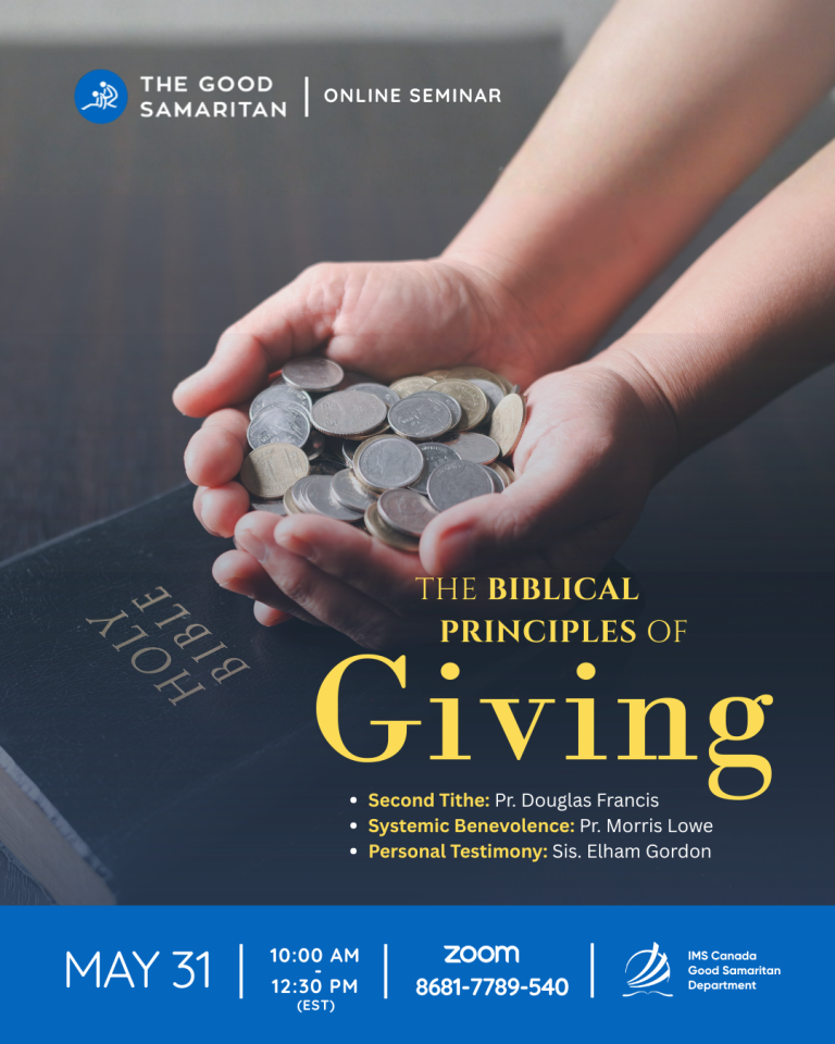 Good Samaritan Department Online Seminar “A Biblical Perspective on Giving”